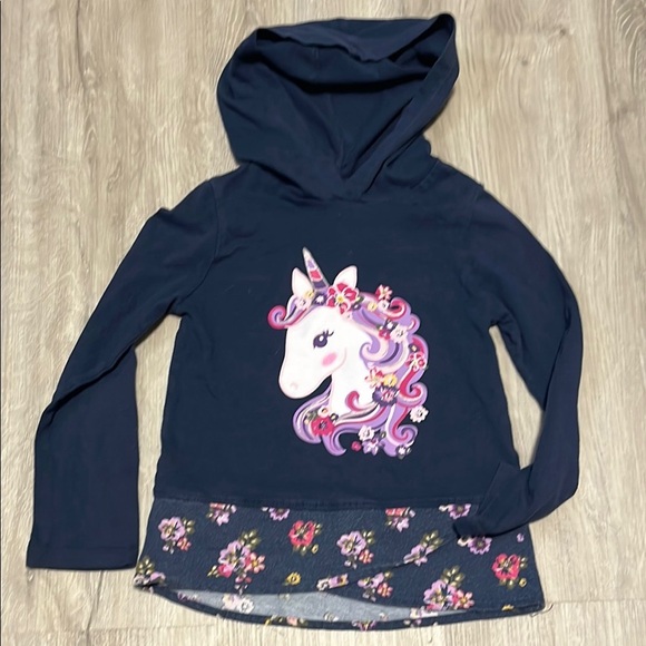 Kids Unicorn Hoodie - Navy Blue - Picture 1 of 1